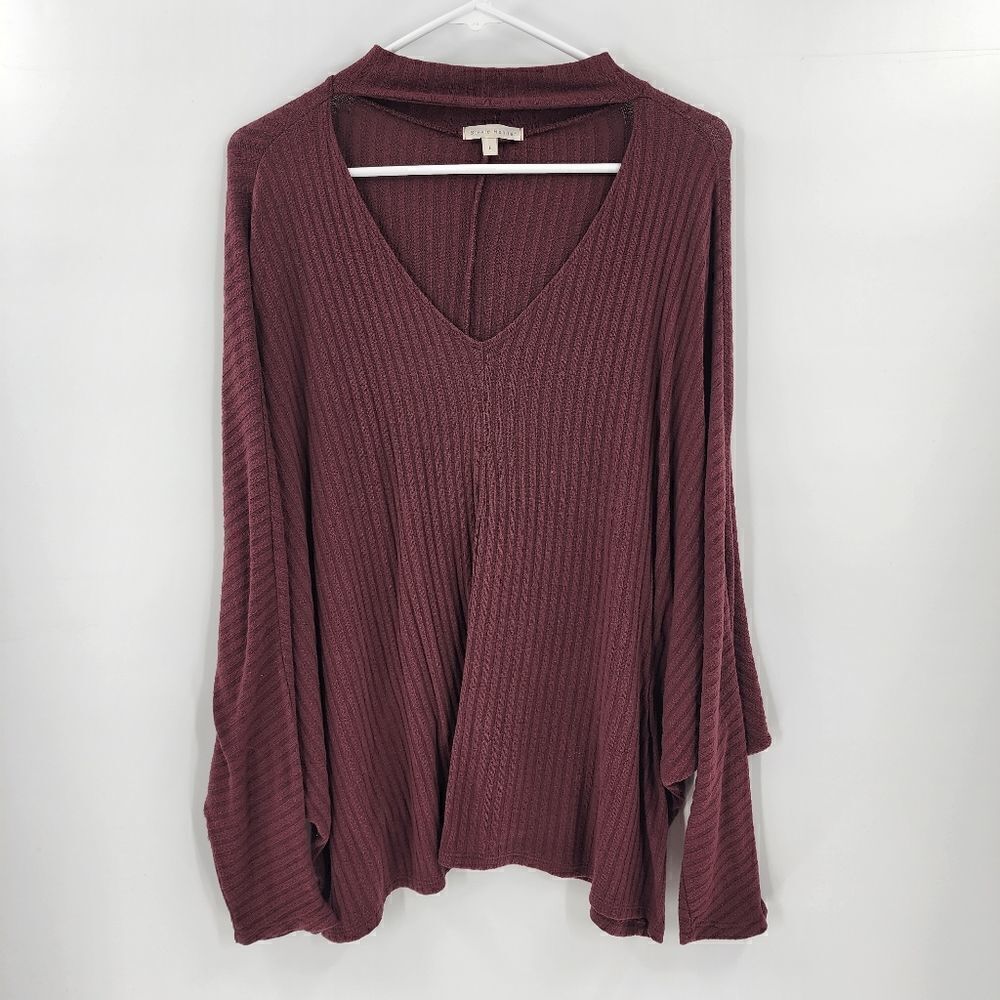 Stevie hender long sleeve burgundy maroon shirt large